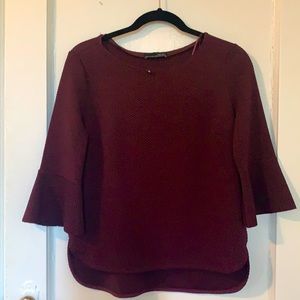 Thick Maroon Zara blouse